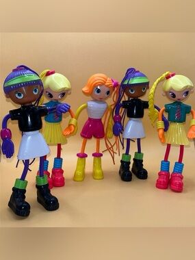 McDonald’s Betty Spaghetty Dolls BETTY HANNAH MANDY Vintage 2002 Lot Of 5